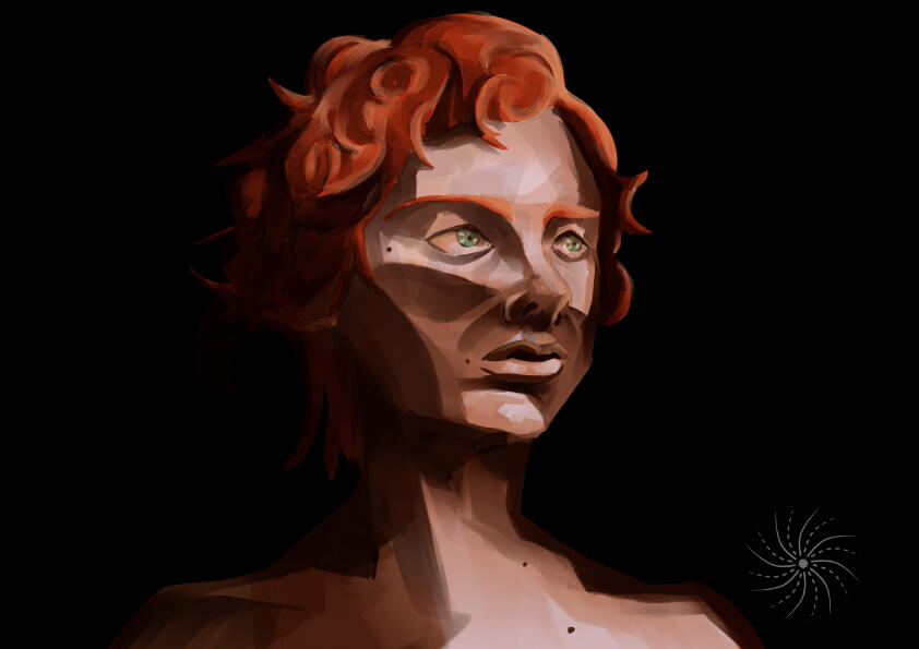 Retrato al estilo tenebrista de Brishen.