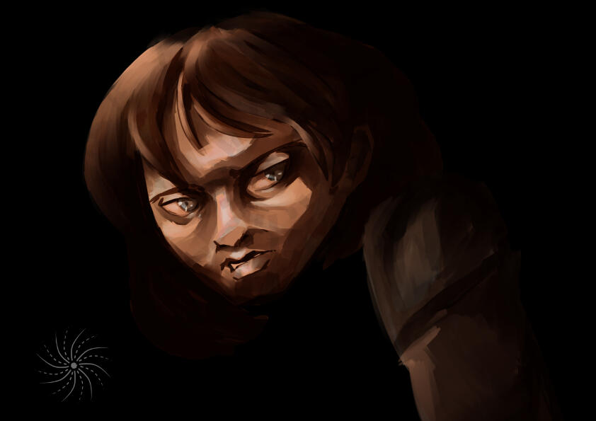 Retrato al estilo tenebrista de Anri.